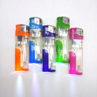 China Transparent Color Cigarette Lighter with LED Custom Logo Electric Lighter Customization on sale