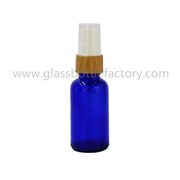 garrafa de vidro de óleo essencial do azul 5ml-100ml com bomba de bambu
