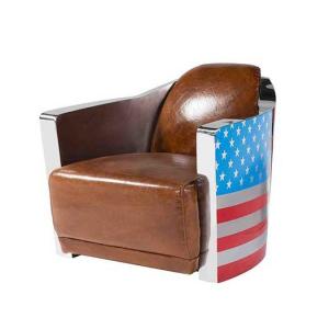 Vintage Leather Aviator Old Glory Tomcat Chair