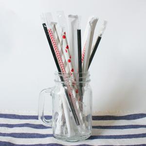 Individual Packing Biodegradable Paper Straws , Paper Bubble Tea Straws
