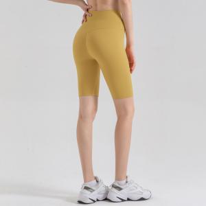 China Sanded nude feeling exercise yoga pants women's running fitness shorts no embarrassing line supplier