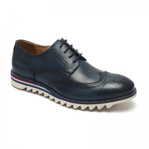 China Fashionable Blue Lace Up Mens Leather Casual Shoes supplier