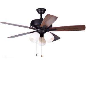 China Classic Antique Brass Ceiling Fan With Light Pull Chain AC Motor supplier