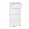 Household Furniture metal shoe storage cabinet White 4 Layers