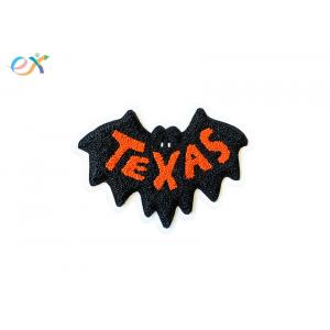 China Custom Hoodies chenille letter patches Black Orange Laser Cut Embroidery TEXAS Towel Chenille Patch Logo supplier