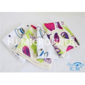 Durable Printed Terry Microfiber Bath Towels For Camping / Floral Bath Towel