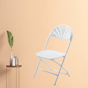 Multi Purpose Outdoor Folding Chairs Round Back White Color PP Resin Plastic Steel