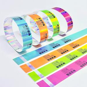Disposable Colorful Paper Wristbands , Music Festival Tyvek Wristbands