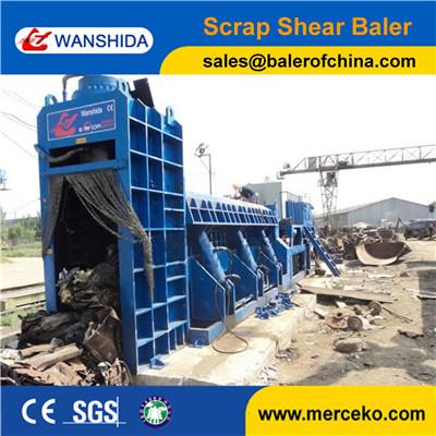 Electric Motor Drive Scrap Car Logger Baler to shred and press waste Steel plate