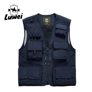 Tactical Custom Utility Outdoor Fishing Sleeveless Lightweight Utility Knit Waistcoat Men Multi Pocket Vest for Workout