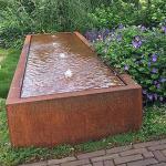 Weather Resistant Rusted Steel Water Feature 600mm Rectangular