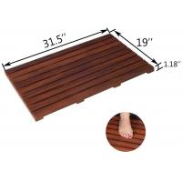 China 1.18in IWS53380 Teak Wood Bath Mat E1 MDF Bathroom Non Slip Mat on sale
