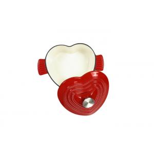 Heart Shaped Metal Casserole Dish Enamel Coating With Two Side Handles