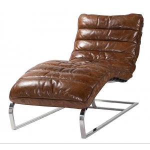 China Metal Frame Retro Leather Sling Lounge Chair For Bedroom office supplier