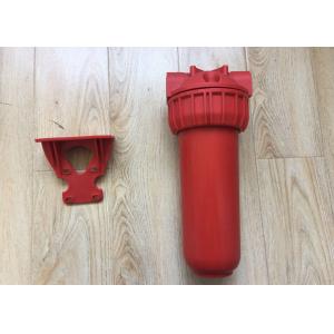 China Red Color Plastic Water Cartridge Filter Housing Brass Thread With Wrench supplier