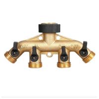 China Customized 4 Way Brass Hose Splitter Connect Fittings Garden Hose Adapter Connector on sale