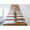 China Interior Loft Oak Wooden Building Floating Stairs Hot Dip Galvanized Finish wholesale