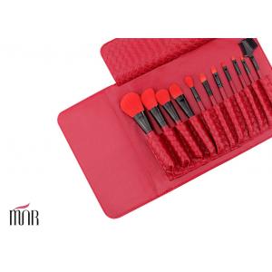 China Tools Makeup Brush With Red Nylon Hair And Black Aluminum Manufacturers supplier