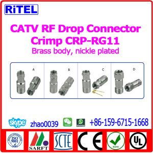 China CATV RF Connectors Drop Connector Crimp connector for RG59/RG6 supplier