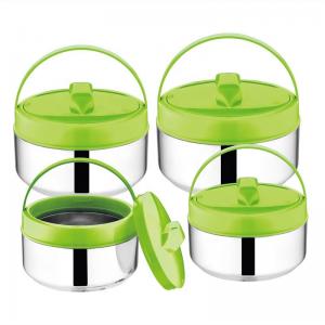 China Handle Lunch Box School Office Bento 4pcs Stainless Steel Thermal Stock Pot Set supplier