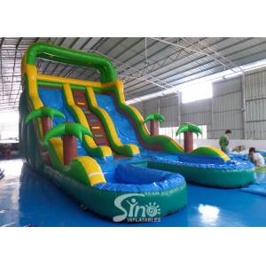 China 25' high tropical plam trees commercial kids inflatable water slide with double pool from China inflatable manufacturer supplier