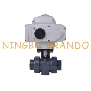 China Plastic PVC Electric Actuator Double Union Ball Valve UPVC CPVC supplier