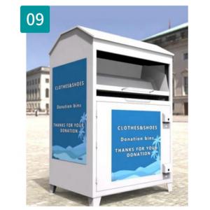 Anti Theft Drop Off Donation Bins Reinforced Locking System