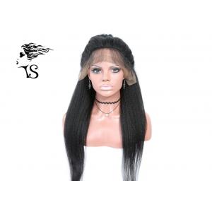 Kinky Straight Full Lace Remy Human Hair Wigs , 130% Density Virgin Hair Full Lace Wigs