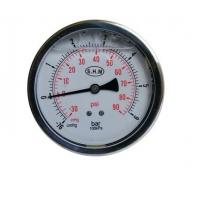 China 50mm White Aluminium Dials Gaseous Liquid-Filled Pressure Gauge With Glass Window on sale