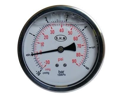 50mm White Aluminium Dials Gaseous Liquid-Filled Pressure Gauge With Glass Window