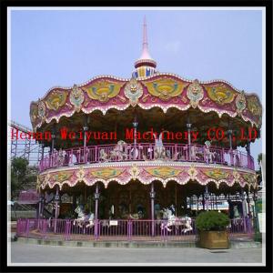 China romantic amusement playground horse rides double floor carousel with LED light supplier