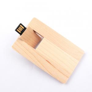 China CMYK Print 16GB 32GB 64GB Maple Flash Drive Wooden Card USB UDP Chips Inside supplier