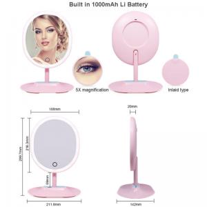 China Professional Vanity Touch Sensor Switch Single Sides Oval Shaped Soft Led Lights Make Up Table Mirror supplier