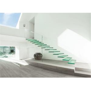 Invisible Stringer Floating Glass Staircase Irreplaceable Look 5 Years Warranty