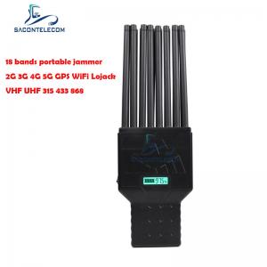 ABS 18w Portable 5G Mobile Phone Signal Jammer Full Bands 20m Range