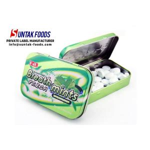 Fresh Friendly Pressed Natural Breath Mints Spearmint Flavor With Round Shape