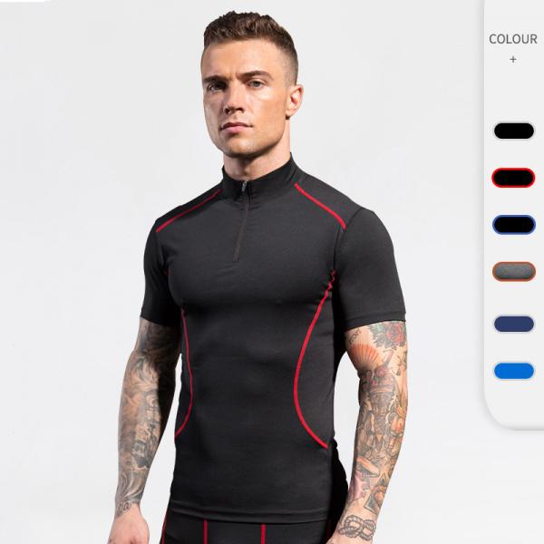 ODM Standing Collar Short Sleeve PRO Mens Sports Top