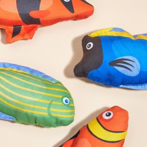 China Deep Sea Fish Series Cat Toy PP Cotton With Bell Catnip Durable Chewable For Teething wholesale