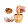 China 100% Natural Bamboo Mortar And Pestle Set Antimicrobial Customized Size wholesale