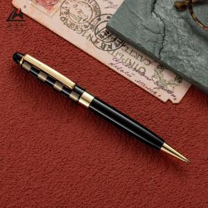 China Grid Pattern Metal Ball Pen 1.0mm Black Ink Customizable wholesale
