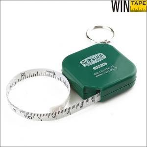 China Fiberglass Keyring Tape Measure , Customized Measuring Tape With Button Control supplier