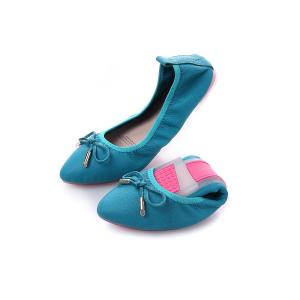 high quality pale blue sheepskin shoes girl shoes maternity shoes foldable flat shoes pointed ballet shoes BS-16