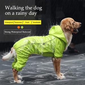 China Winter Warm Breathable Reflective Yellow Dog Raincoat S-XXL Dog Rain Suit supplier