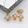 New Trendy Jewelry Set Women Party Gift 18K Real Gold Plated white zircon