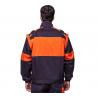 China Contrast Color Orange Industrial Work Jackets 100% Cotton With Detachable Sleeves wholesale