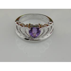 China 925 Silver Setting Jewelry Amethyst Stone Ring supplier