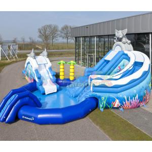 China Amusement Park Inflatable Water Slide Pool Customized Size wholesale
