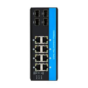 China 4 SFP Fiber Ports Industrial Ethernet Switch Din Rail Mounted For Outdoor supplier