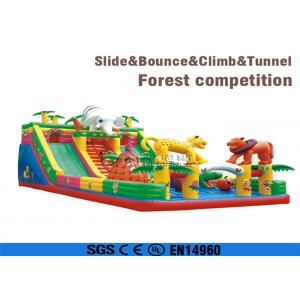 China Outdoor Game Removable Bounce House With Slide Large Forest For Competition supplier