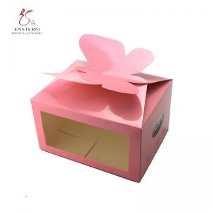 China Fashionable Pink Butterfly Type Bakery Packaging Boxes For Party 350gsm supplier